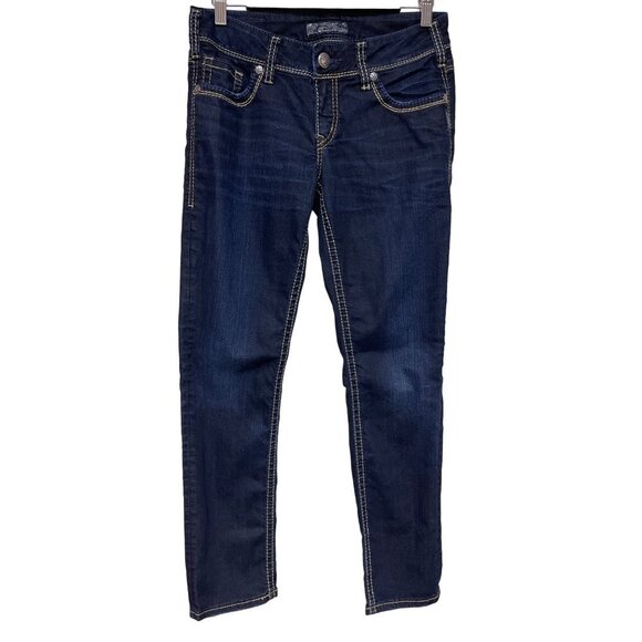 Silver Suki Skinny Mid Rise Denim Blue Jeans Women's Size 29 Pants - Picture 1 of 11